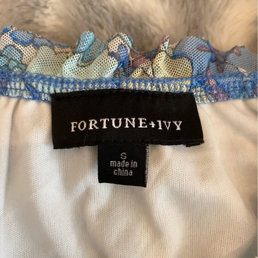 New Boho chic blue floral crop top | Bohemian off the shoulder juniors top Small - Picture 9 of 9